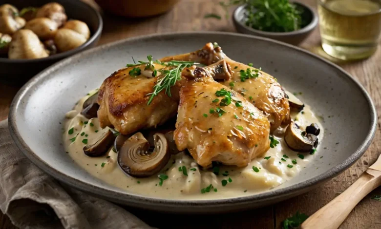 Chicken thighs mushrooms recipe