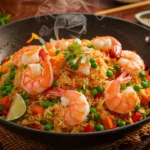 Chinese garlic shrimp rice