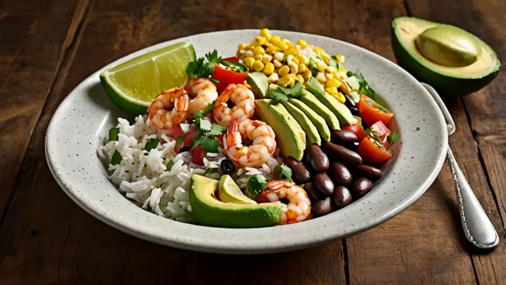 Low-carb shrimp bowl