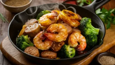 honey garlic shrimp sausage