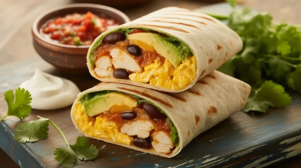 high-protein chicken burrito